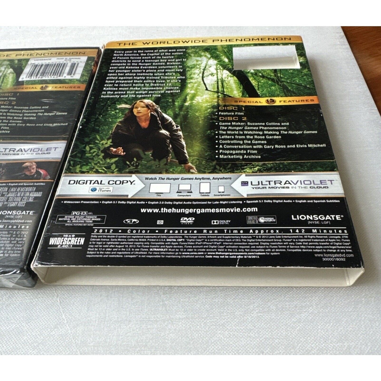 The Hunger Games 2012 Ultraviolet 2 DVD w Original Slipcover New Factory Sealed