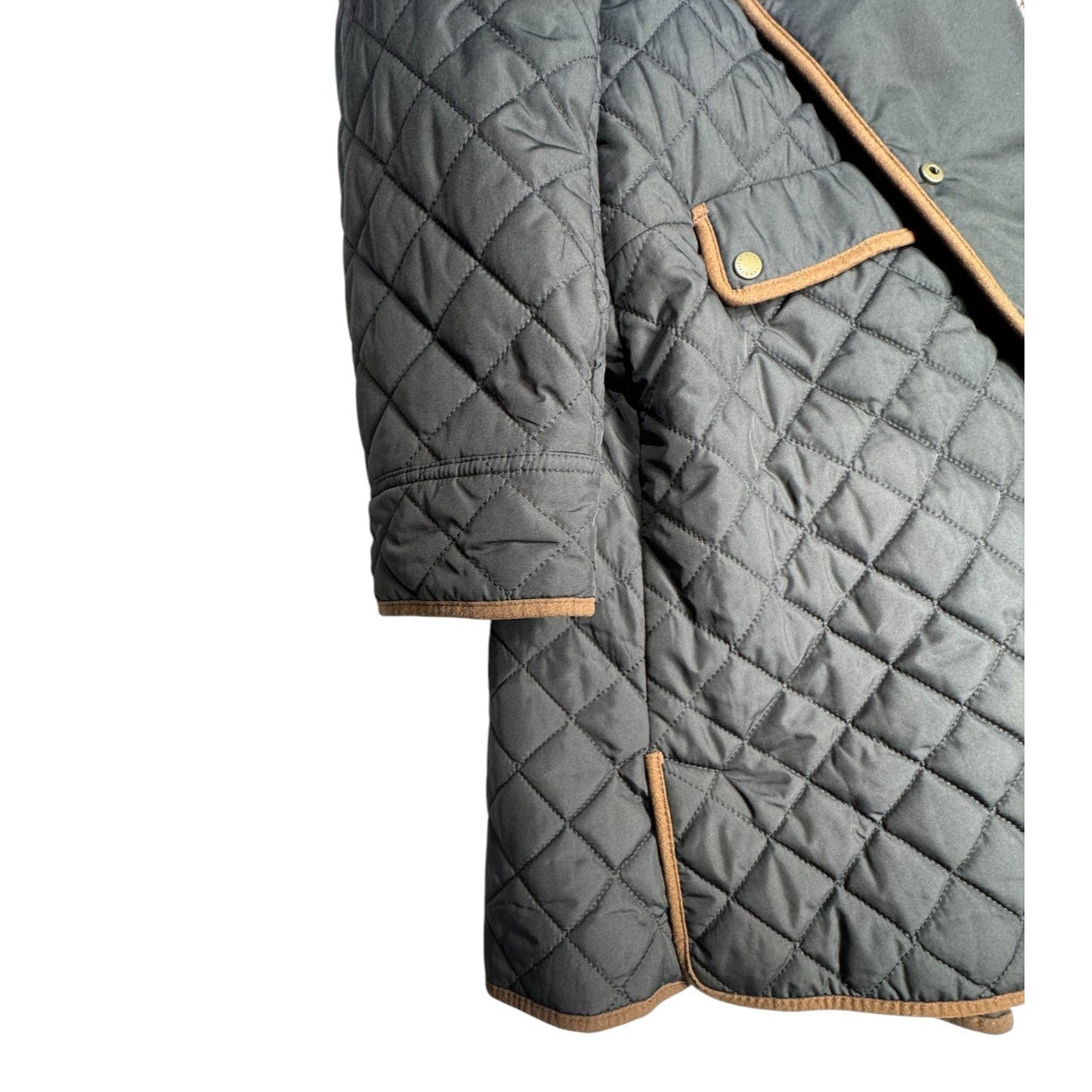 Barn Jacket Talbots Size 1X Quilted Brown Two-Tone Classic Fall Winter Coat