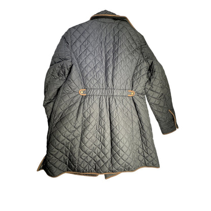 Barn Jacket Talbots Size 1X Quilted Brown Two-Tone Classic Fall Winter Coat