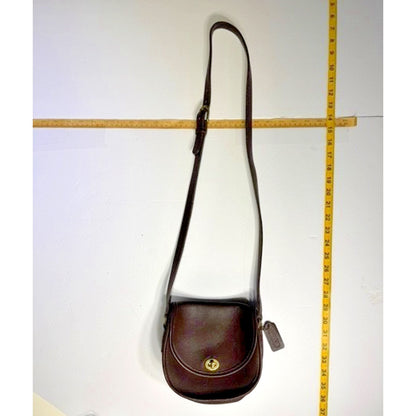 Vintage Coach Watson Brown Flap GloveLeather Crossbody Turnlock Bag 9981