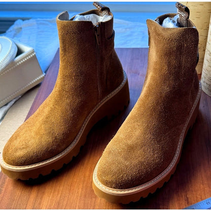 Vaneli Mariel Tan Suede Chelsea Ankle Boots Women’s Size 9 M Original Box