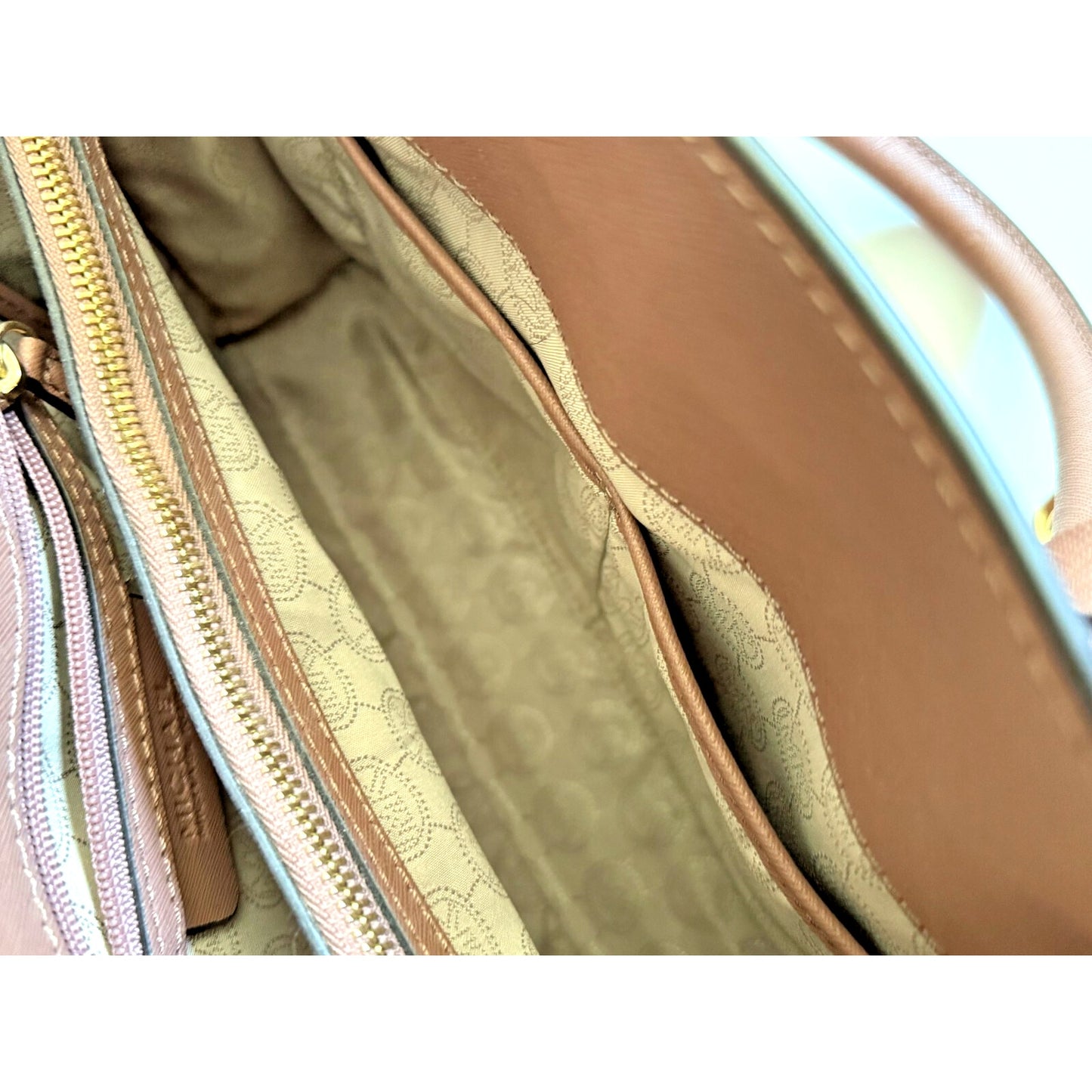 Michael Kors Dillon Satchel Shoulder Bag in Dark Dune Taupe Leather w Wallet