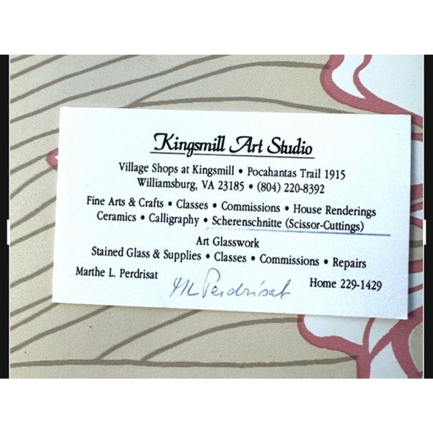 Vintage Old Silhouette Art Martha George Washington Portraits Signed Perdrisat