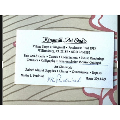 Vintage Old Silhouette Art Martha George Washington Portraits Signed Perdrisat