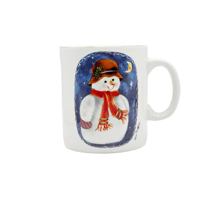 Vintage Snowman Mug - Elaine Thompson 1997 Gold Edge Excellent Condition