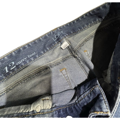 Womens Jeans LOFT Curvy Bootcut Size 12 Stretch Medium Wash Classic Blue