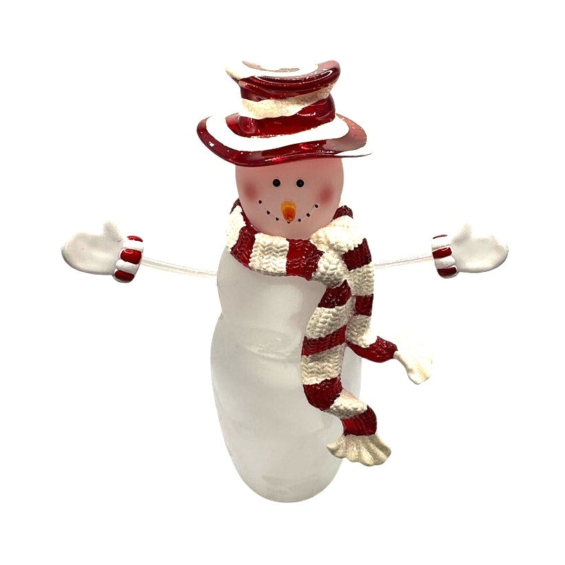 Frosted Glass Snowman Figurine 16" - Seasons of Cannon Falls Christmas Holiday