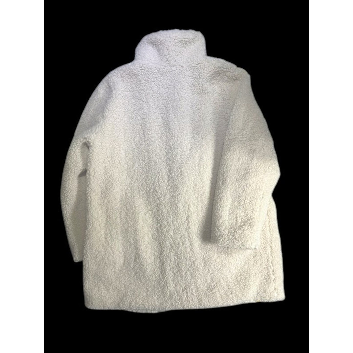 Teddy Coat LOFT Womens XL Fleece Funnel Neck Zipper in Ivory Cream