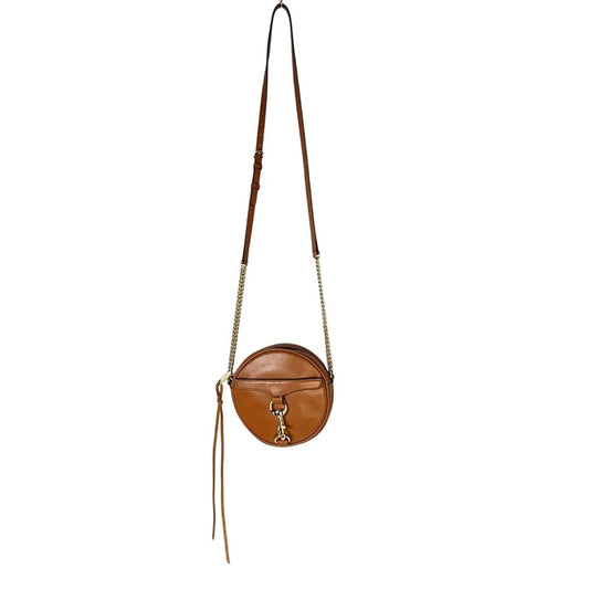 Vintage Rebecca Minkoff MAC Circle Brown Leather Round Crossbody Bag w Dust Bag