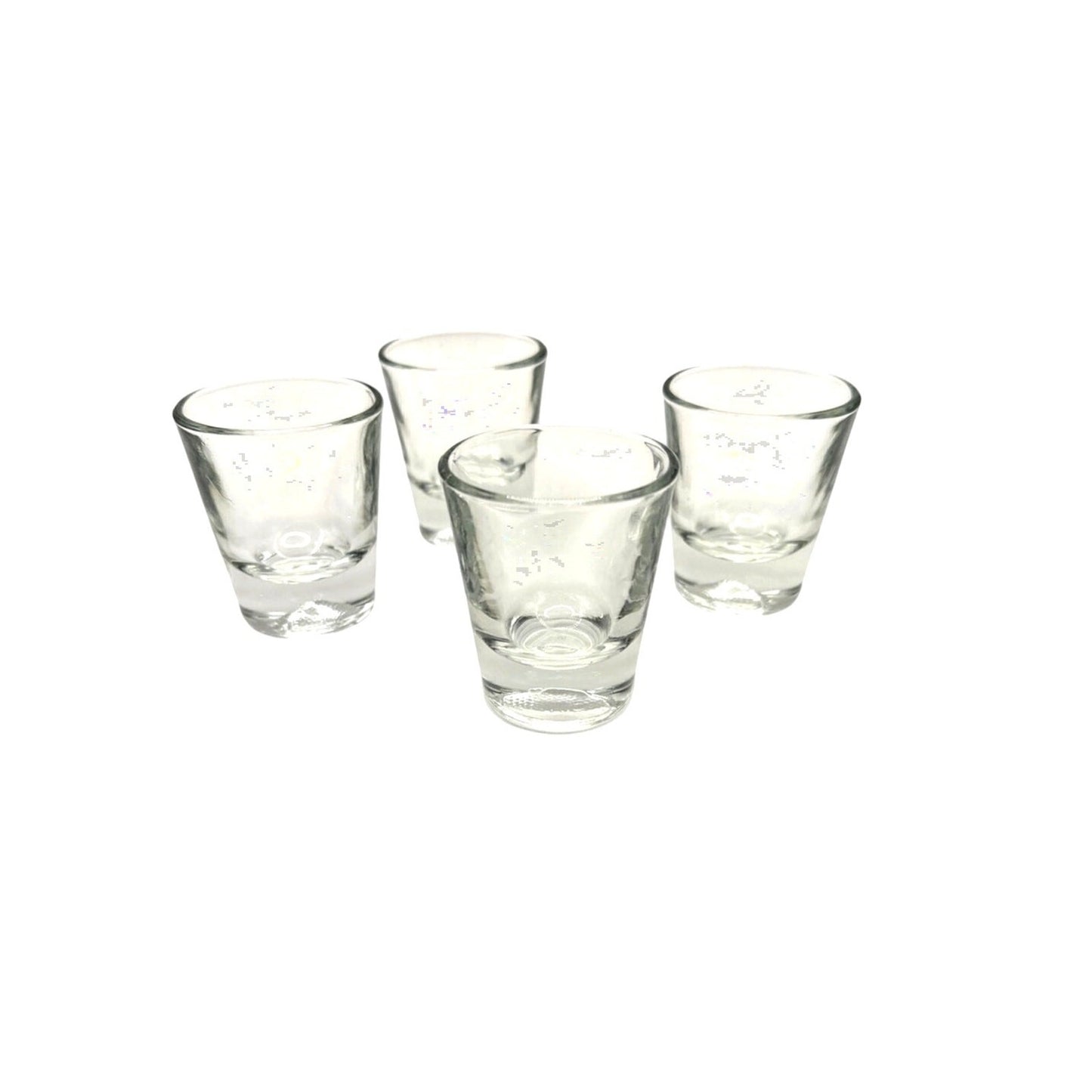 Set of 4 Football Shot Glasses with 3D Football Shape in Glass Bottom