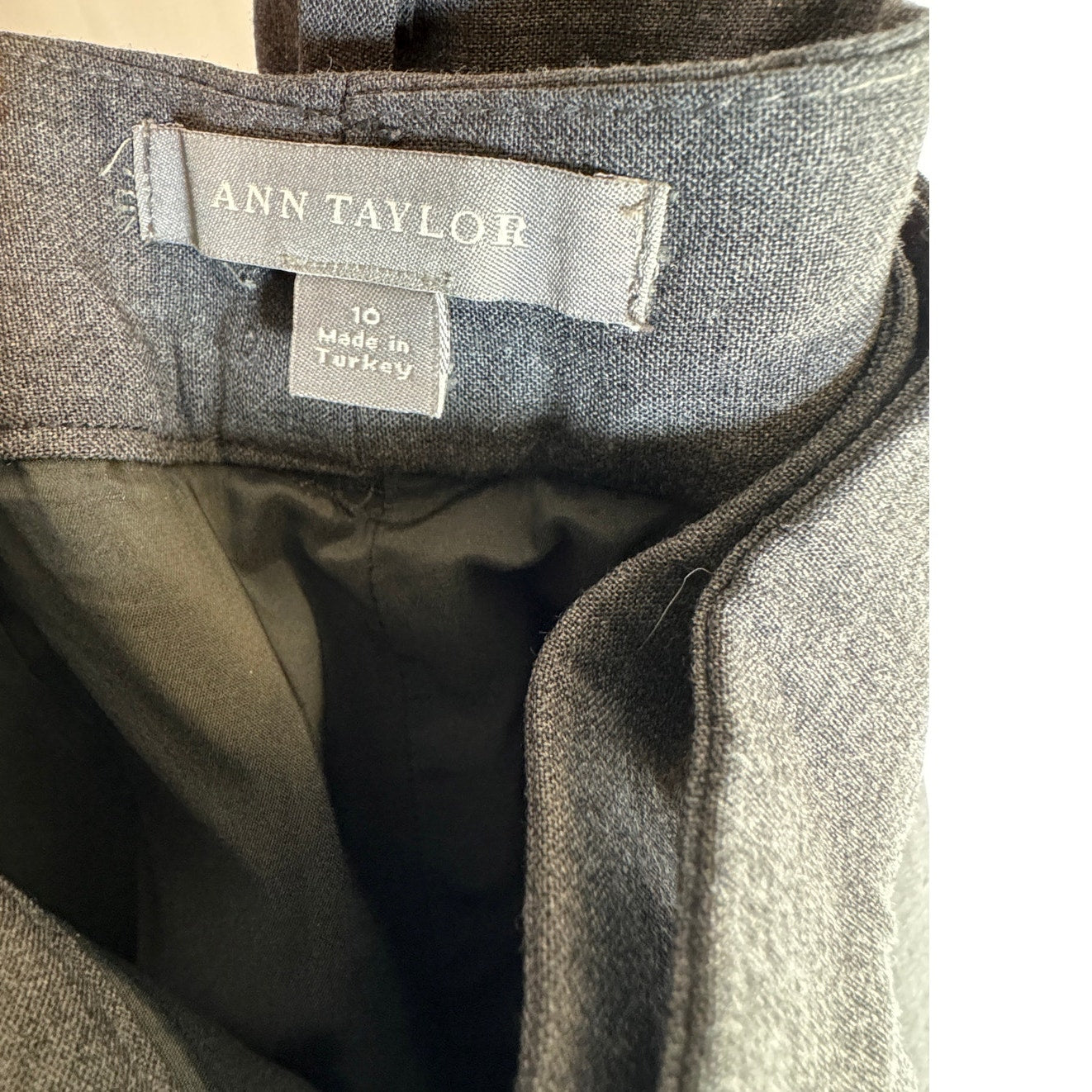 Ann Taylor Women’s Grey Slacks - Size 10, Flat Front, Tailored Fit