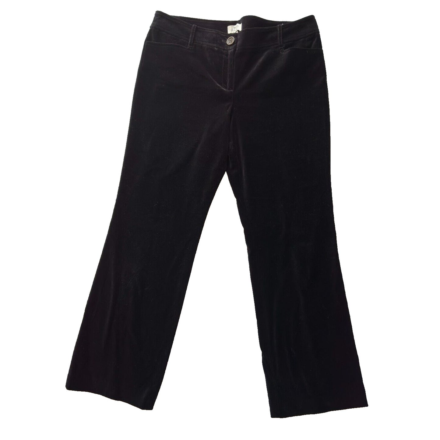 LOFT Black Velvet Marisa Dress Pants Stretchy Straight Leg Jeans Womens 10 Luxe