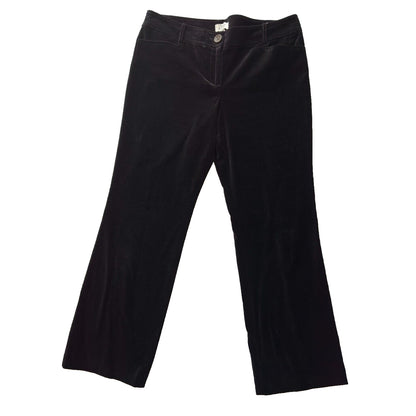 LOFT Black Velvet Marisa Dress Pants Stretchy Straight Leg Jeans Womens 10 Luxe