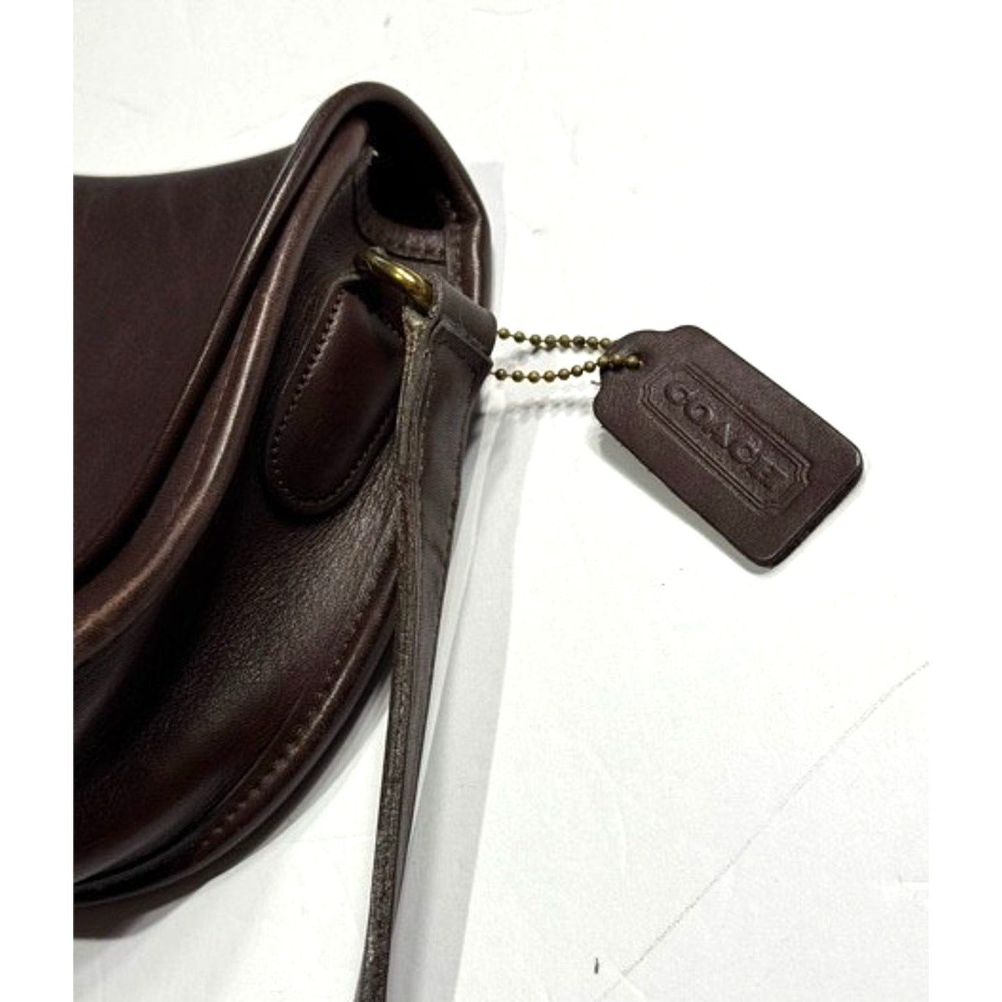 Vintage Coach Watson Brown Flap GloveLeather Crossbody Turnlock Bag 9981