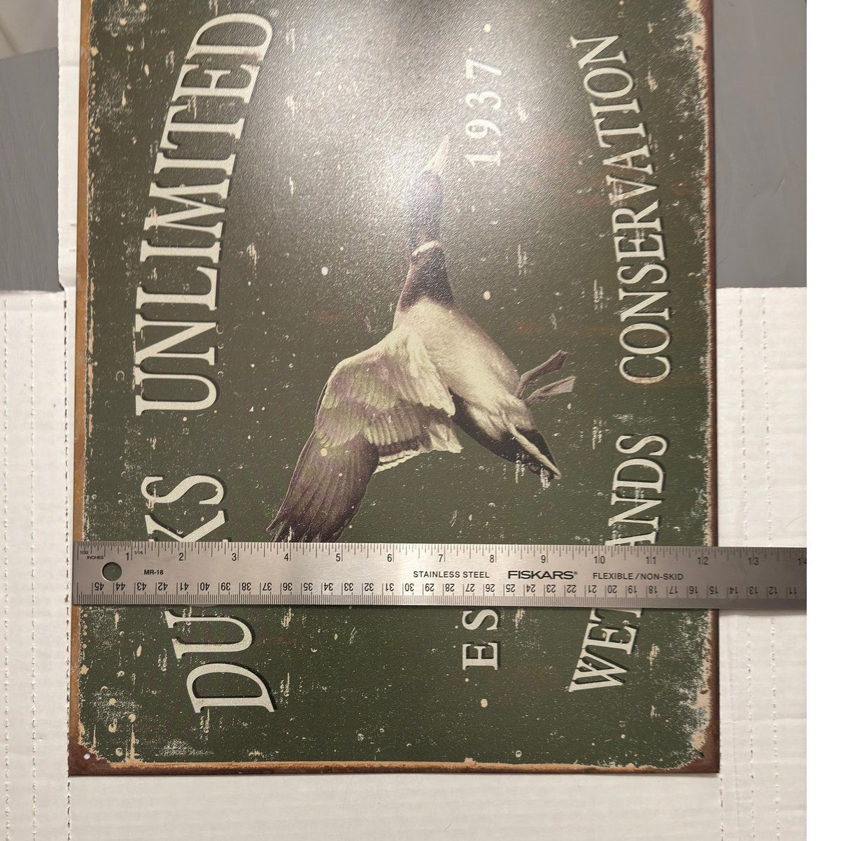 Ducks Unlimited Tin Sign - Rustic Hunting Lodge Wildlife Wall Decor