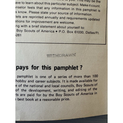 Vintage Boy Scout Merit Badge Book - 1980 Canoeing - Condition Fair Ex Libris