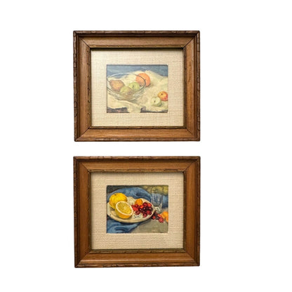 Vintage Framed Stehli Postcards by Maryse Ducaire-Roque MCM Prints, Set of 2