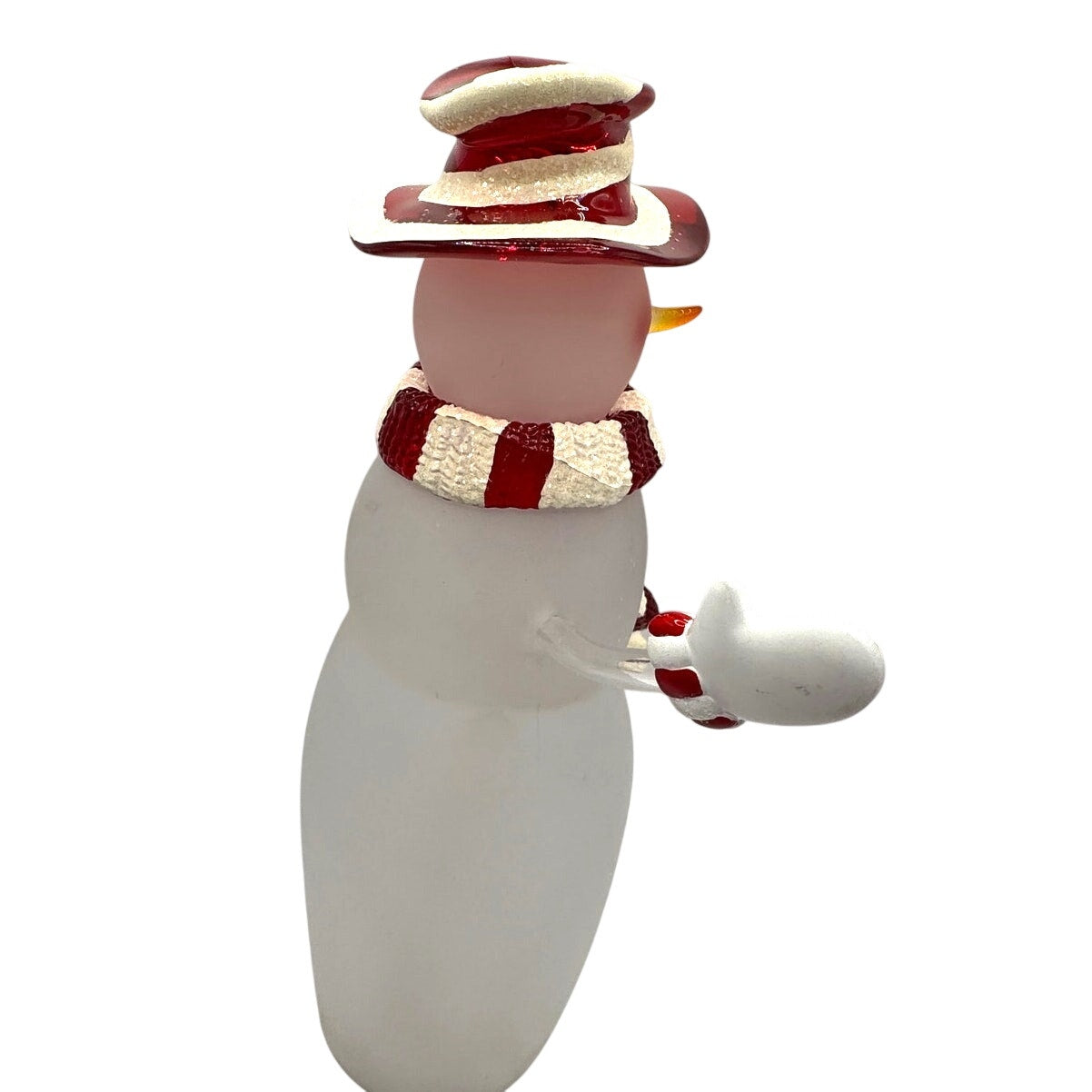 Frosted Glass Snowman Figurine 16" - Seasons of Cannon Falls Christmas Holiday