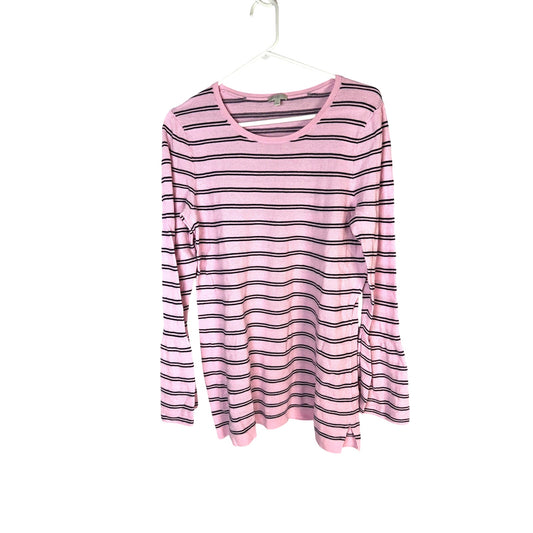 Talbots Pink and Black Women’s Knit Top with Flared Cuffs - Excellent