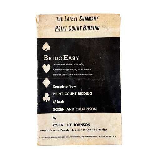 Vintage Bridgeasy 1958 Complete New Point Count Bidding Goren Culbertson