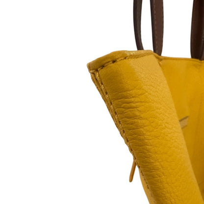 Vintage Tumi Yellow Pebbled Leather Tote Bag – Spacious, Rare Pre-2001 Design
