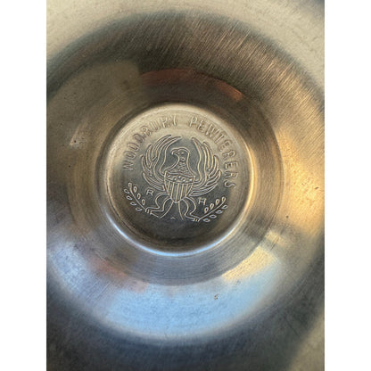 Woodbury Pewterers Pewter Candle Holder Chamberstick VINTAGE - Colonial Style 4”