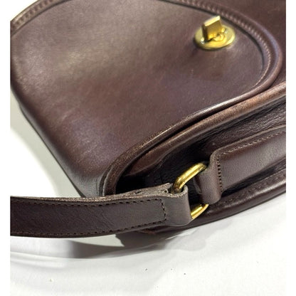 Vintage Coach Watson Brown Flap GloveLeather Crossbody Turnlock Bag 9981