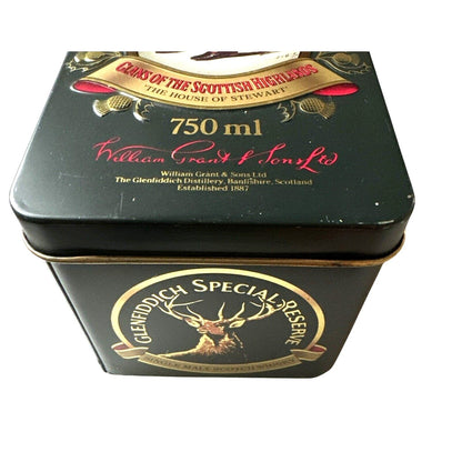 Vintage Glenfiddich Whiskey Collectible Tin No. 7 - Clan Stewart