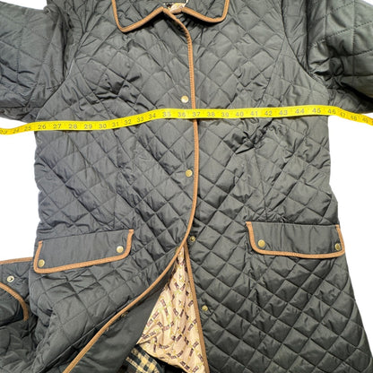 Barn Jacket Talbots Size 1X Quilted Brown Two-Tone Classic Fall Winter Coat