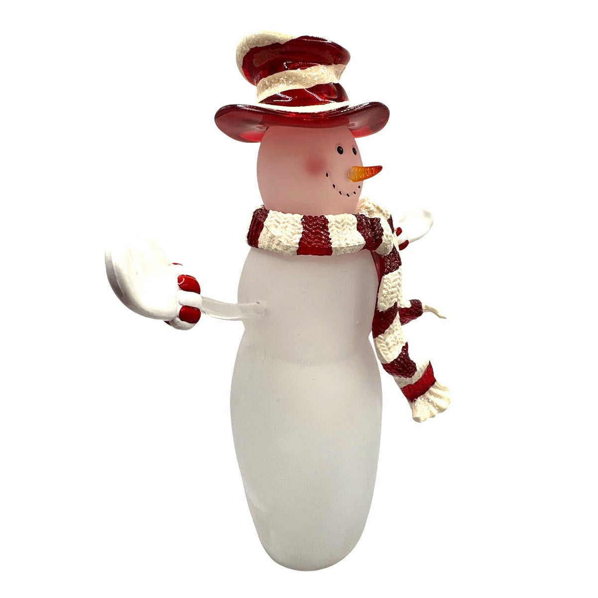 Frosted Glass Snowman Figurine 16" - Seasons of Cannon Falls Christmas Holiday