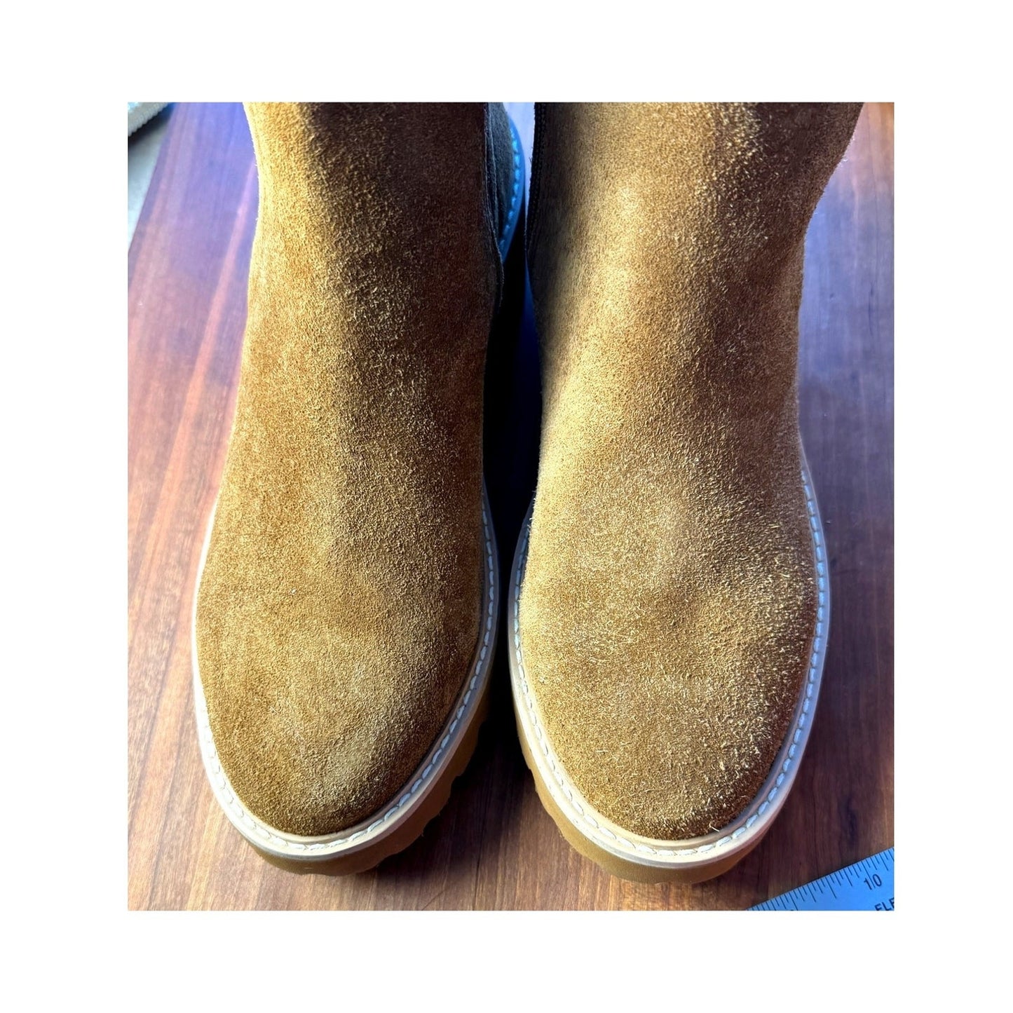 Vaneli Mariel Tan Suede Chelsea Ankle Boots Women’s Size 9 M Original Box