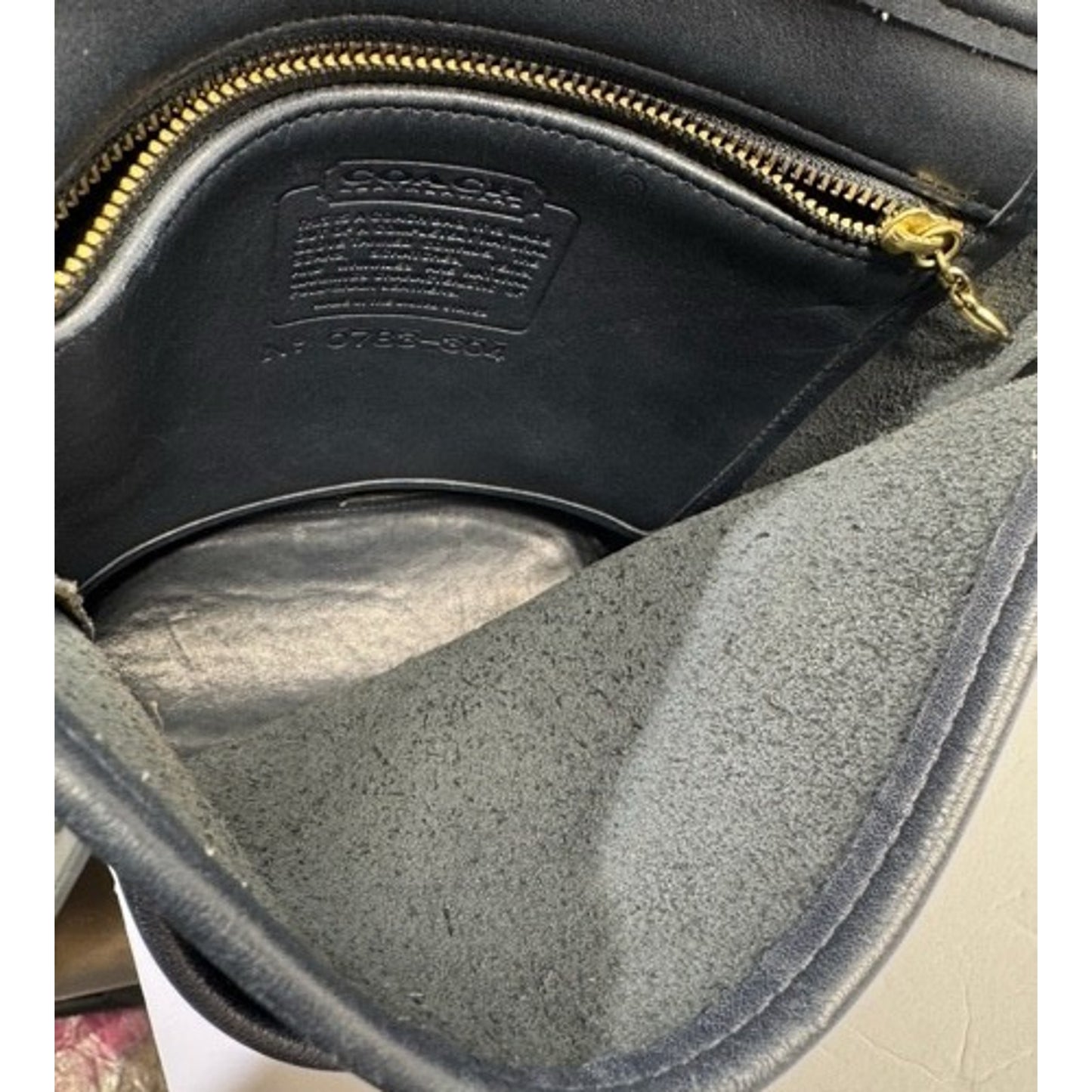 Vintage Coach Bradley Bucket Bag with Brass Turnlock Black Leather Crossbody