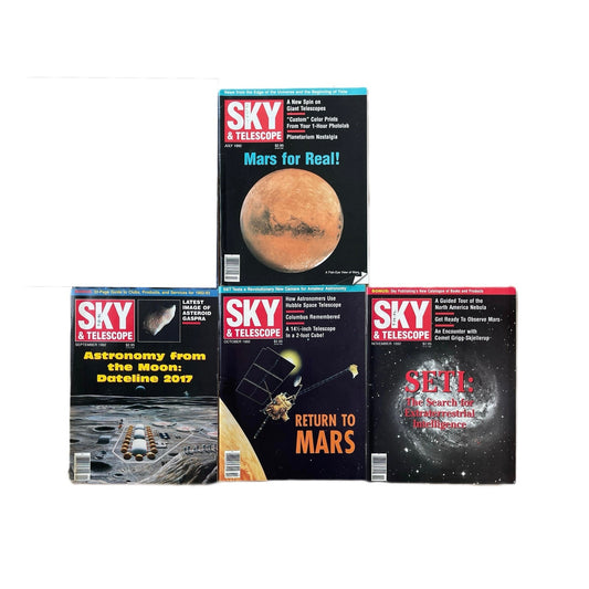 Vintage Sky & Telescope Magazines Set of 4 Issues from 1992 Astronomy and Space
