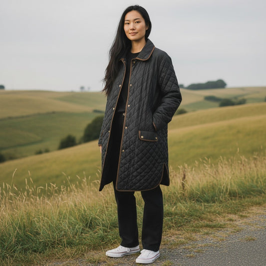 Barn Jacket Talbots Size 1X Quilted Brown Two-Tone Classic Fall Winter Coat