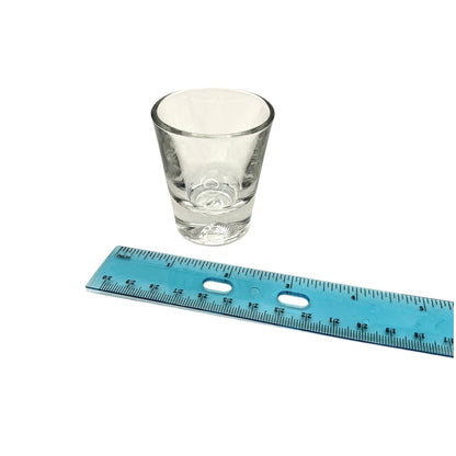 Set of 4 Football Shot Glasses with 3D Football Shape in Glass Bottom