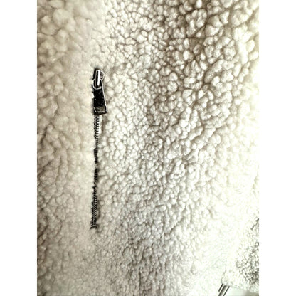 Teddy Coat LOFT Womens XL Fleece Funnel Neck Zipper in Ivory Cream