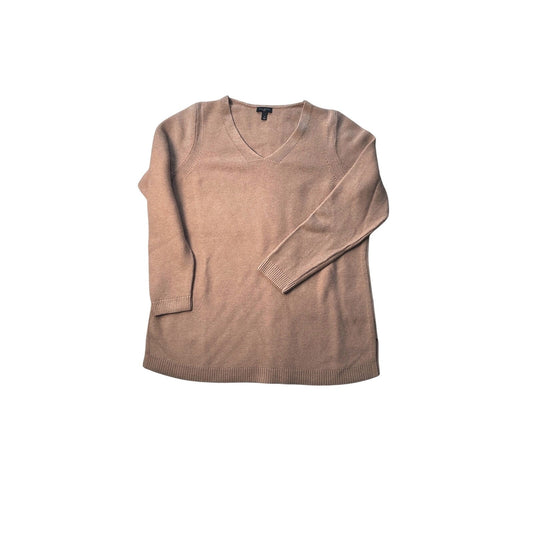 Talbots Camel Tan V-Neck Lightweight Knit Sweater Women’s XL Pullover 3/4 Sleeve