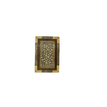 Vintage Wooden Marquetry Trinket Box Mother of Pearl Inlay Moroccan Design Small