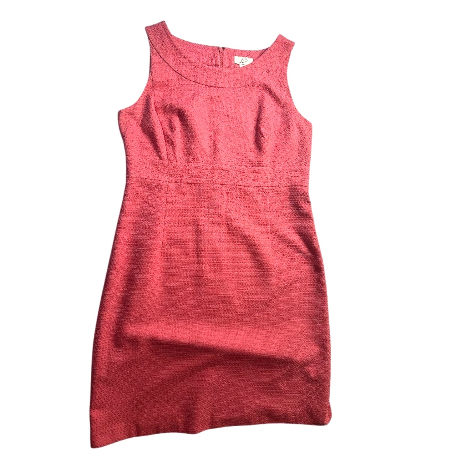 Sheath Dress LOFT PInk Size 14 Fitted Jaquard-Style Blend Retro Look