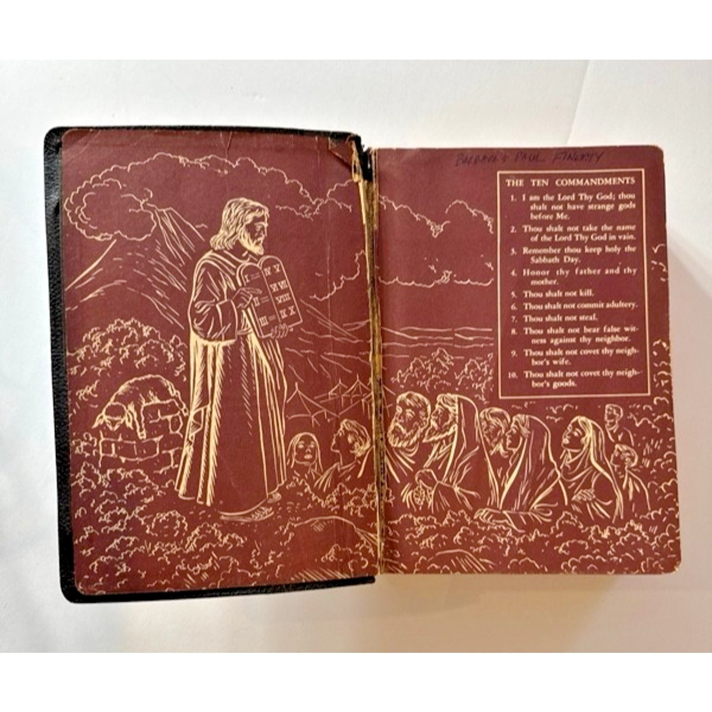 Vintage 1954 Holy Bible Hardcover New Catholic Edition Illustrated