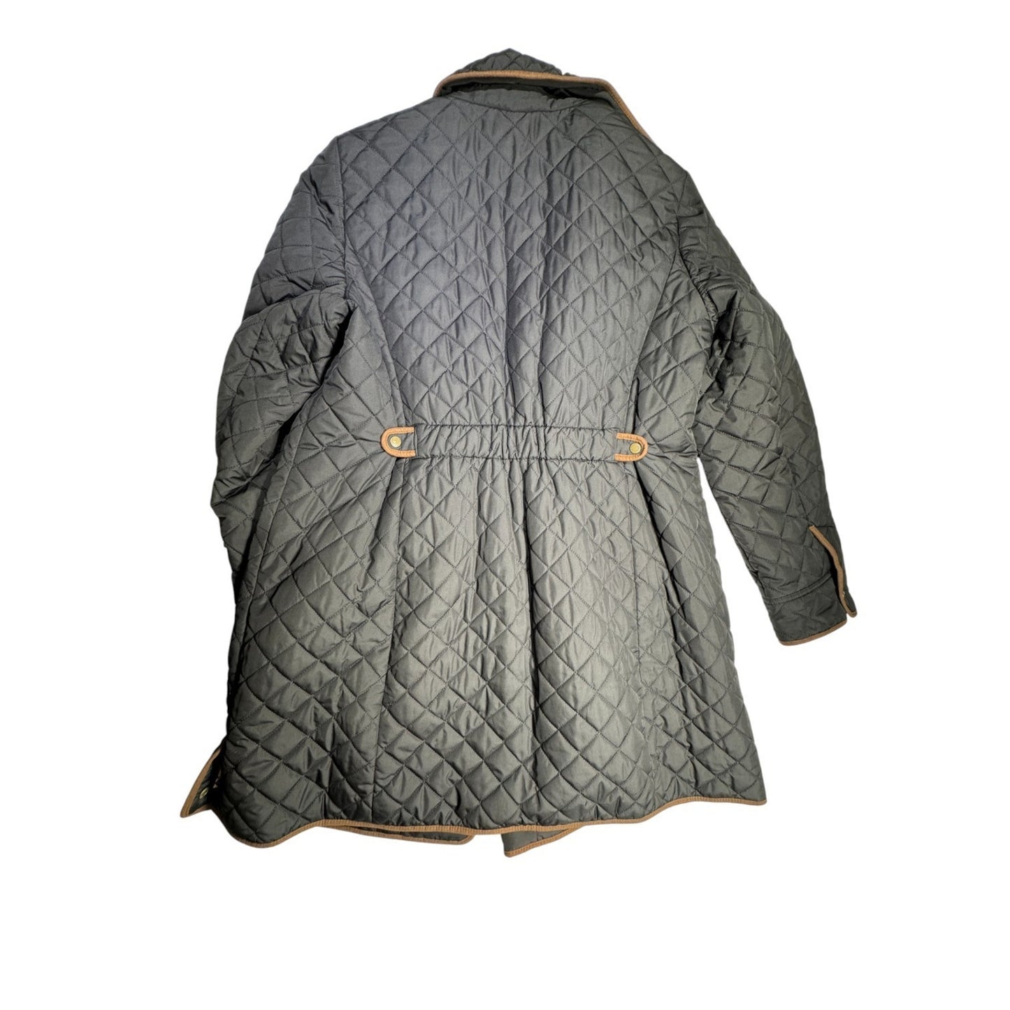 Barn Jacket Talbots Size 1X Quilted Brown Two-Tone Classic Fall Winter Coat