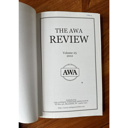 2012 Antique Wireless Review Volume 25 Rare Collectible Radio Journal