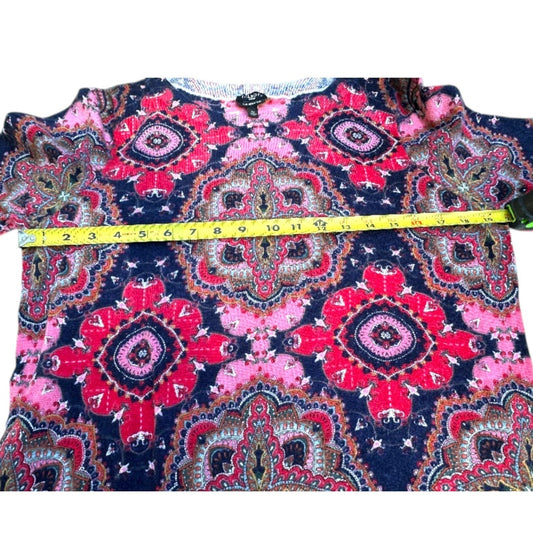 Talbots Women's SZ 1X 100% Merino Wool Lightweight Sweater Crew Neck 3/4 Sleeve