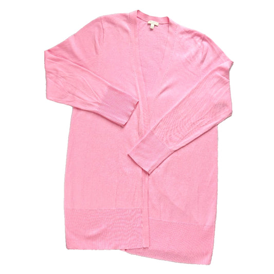 Talbots Open Front Cardigan Classic Pink Sweater Large Charming Cute Pastel