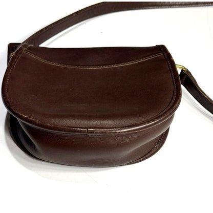 Vintage Coach Watson Brown Flap GloveLeather Crossbody Turnlock Bag 9981