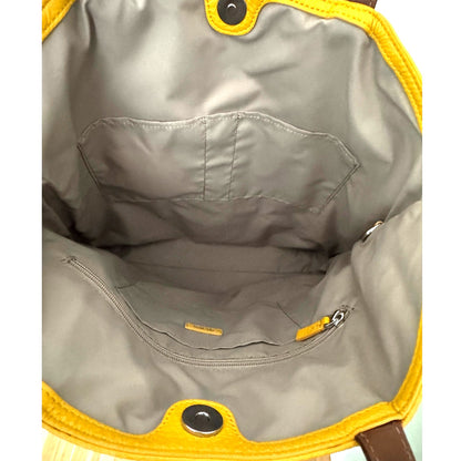 Vintage Tumi Yellow Pebbled Leather Tote Bag – Spacious, Rare Pre-2001 Design