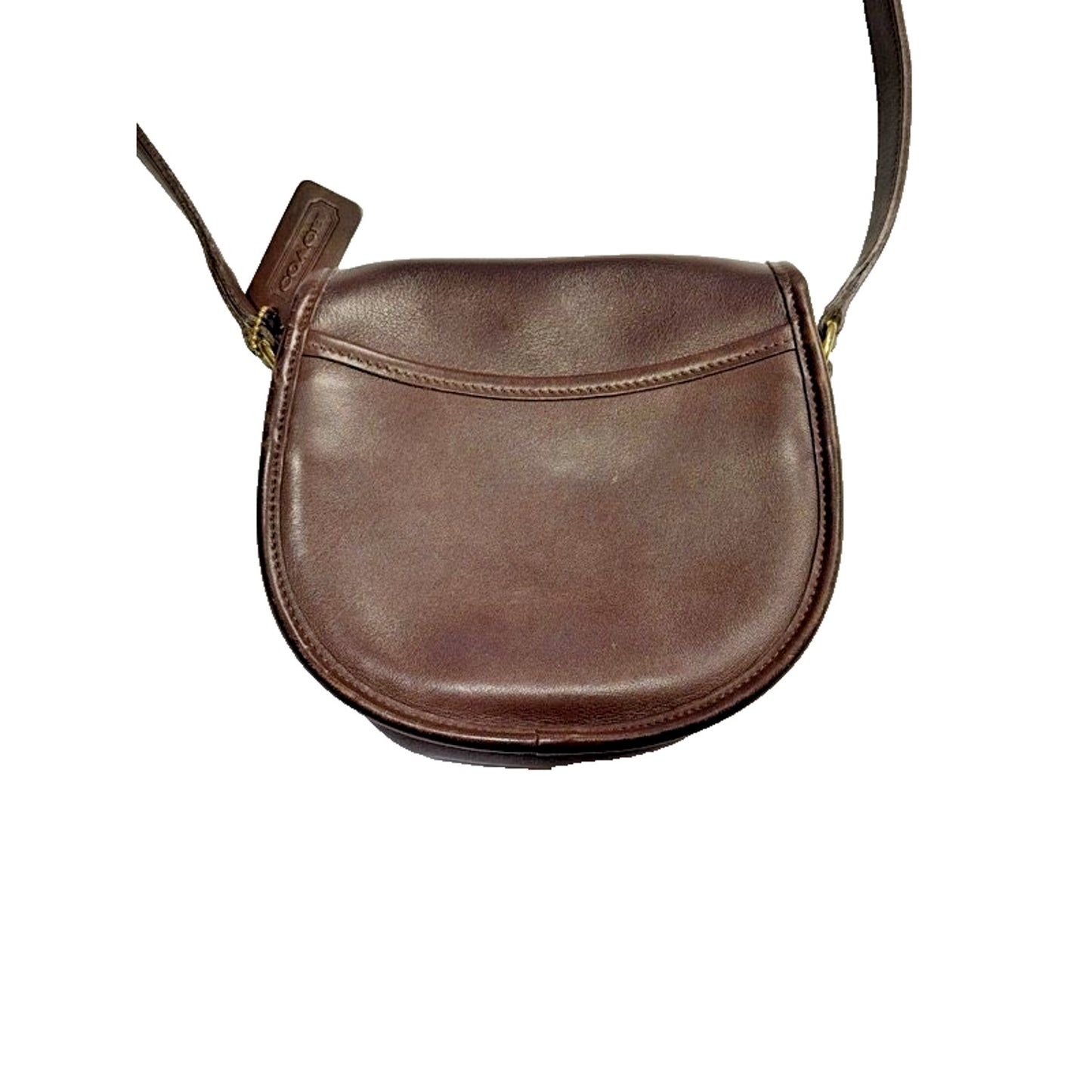 Vintage Coach Watson Brown Flap GloveLeather Crossbody Turnlock Bag 9981