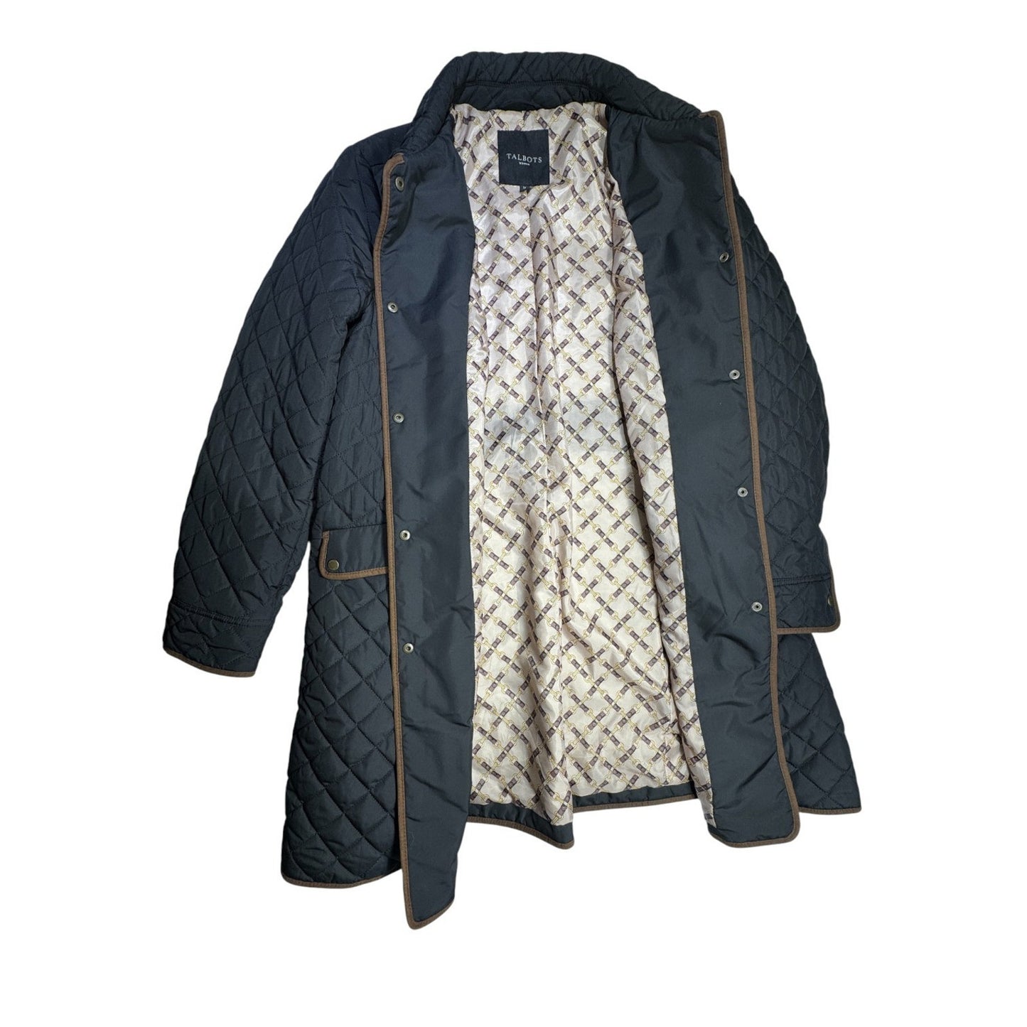 Barn Jacket Talbots Size 1X Quilted Brown Two-Tone Classic Fall Winter Coat
