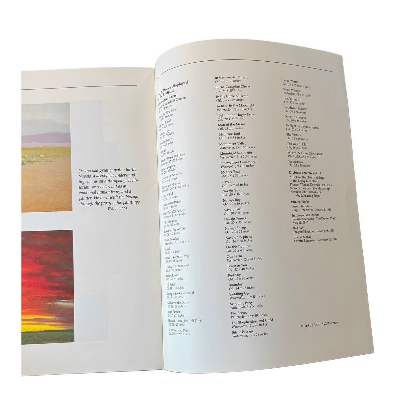 Desert Inspired Rare 1989 Guide to Gerard Curtis Delano Masterworks