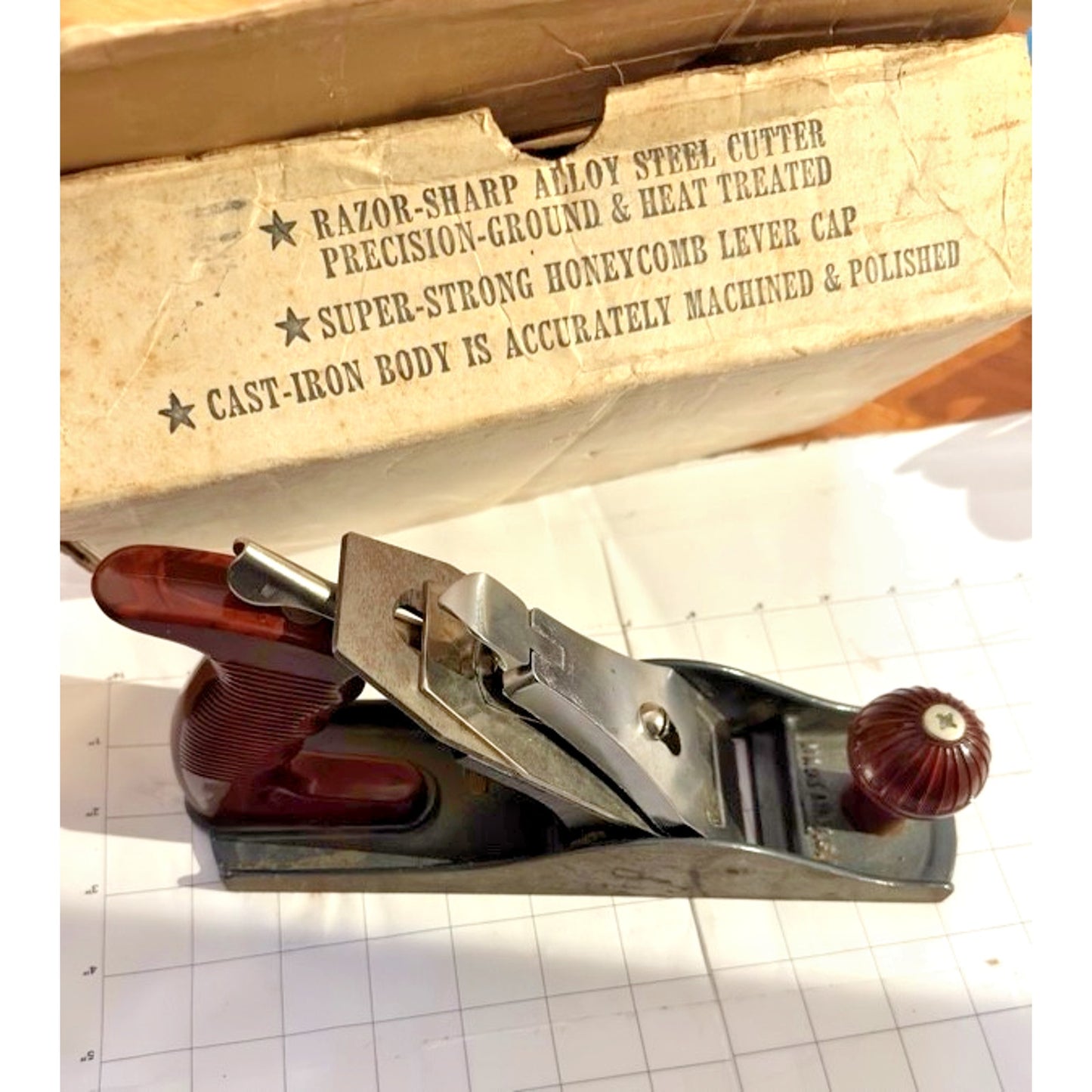 Vintage Plane Buck Bros. No. C-4 Carpenters Smoothing Hand Tool w Original Box